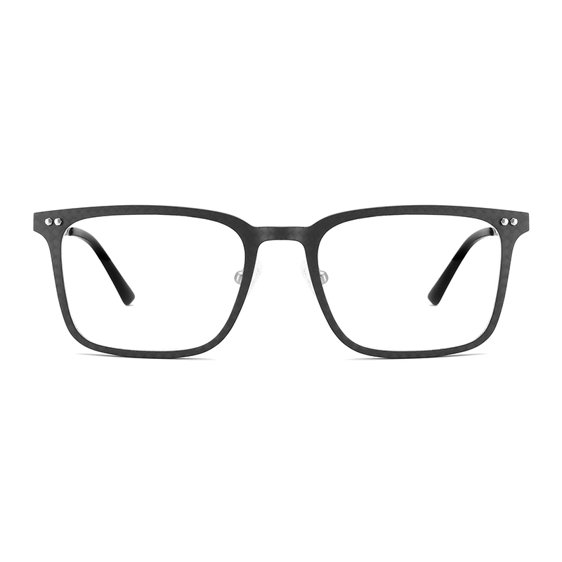 Ultralight Carbon Fiber Eyeglasses Optical Frame with Metal Temples