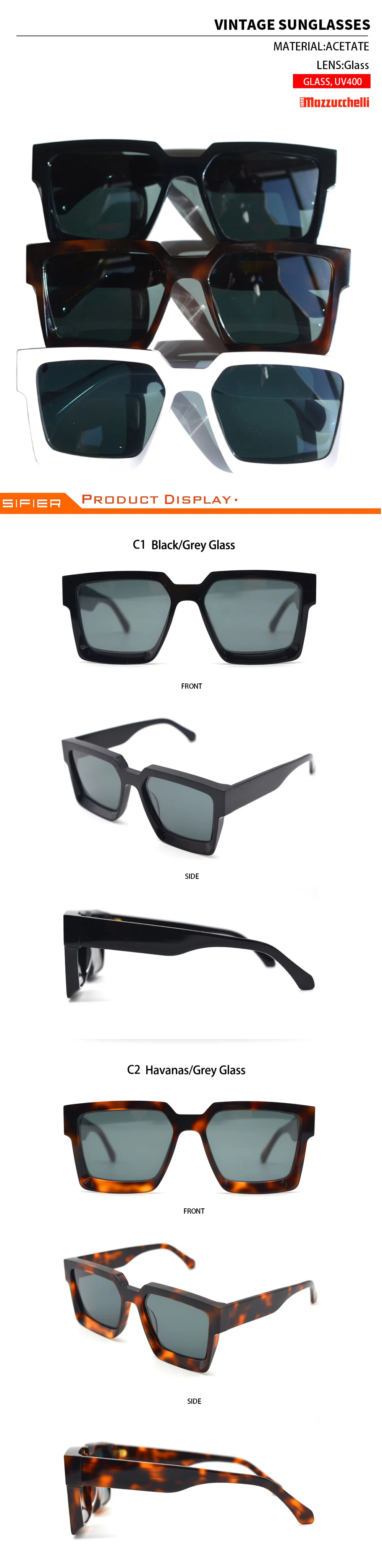 Retro Square Unisex Sunglasses Women B Titanium Frame Fashion