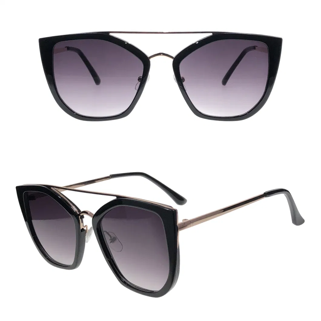 Plastic Frame Double Metal Nose Bridge Fashion Sunglasses