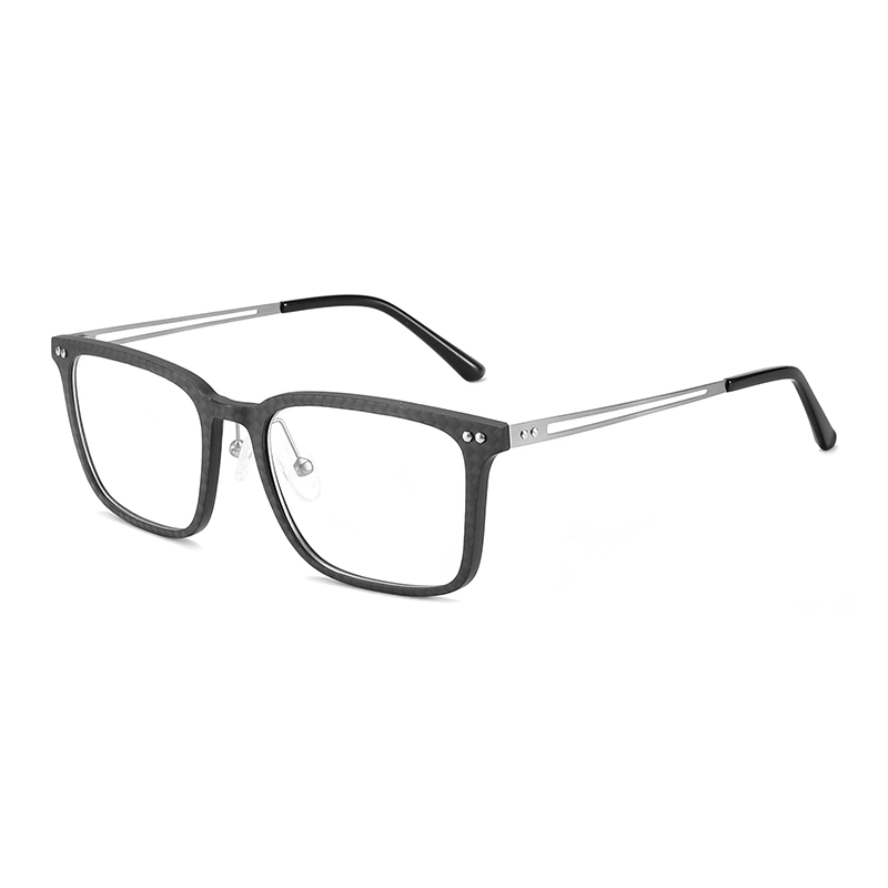 Ultralight Carbon Fiber Eyeglasses Optical Frame with Metal Temples